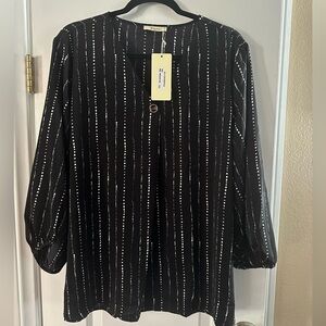 Black and White Striped Blouse